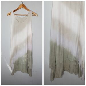 Tie Dye Fairycore Etheral Ombre Oversized Tank Top Shift T-shirt Dress M L